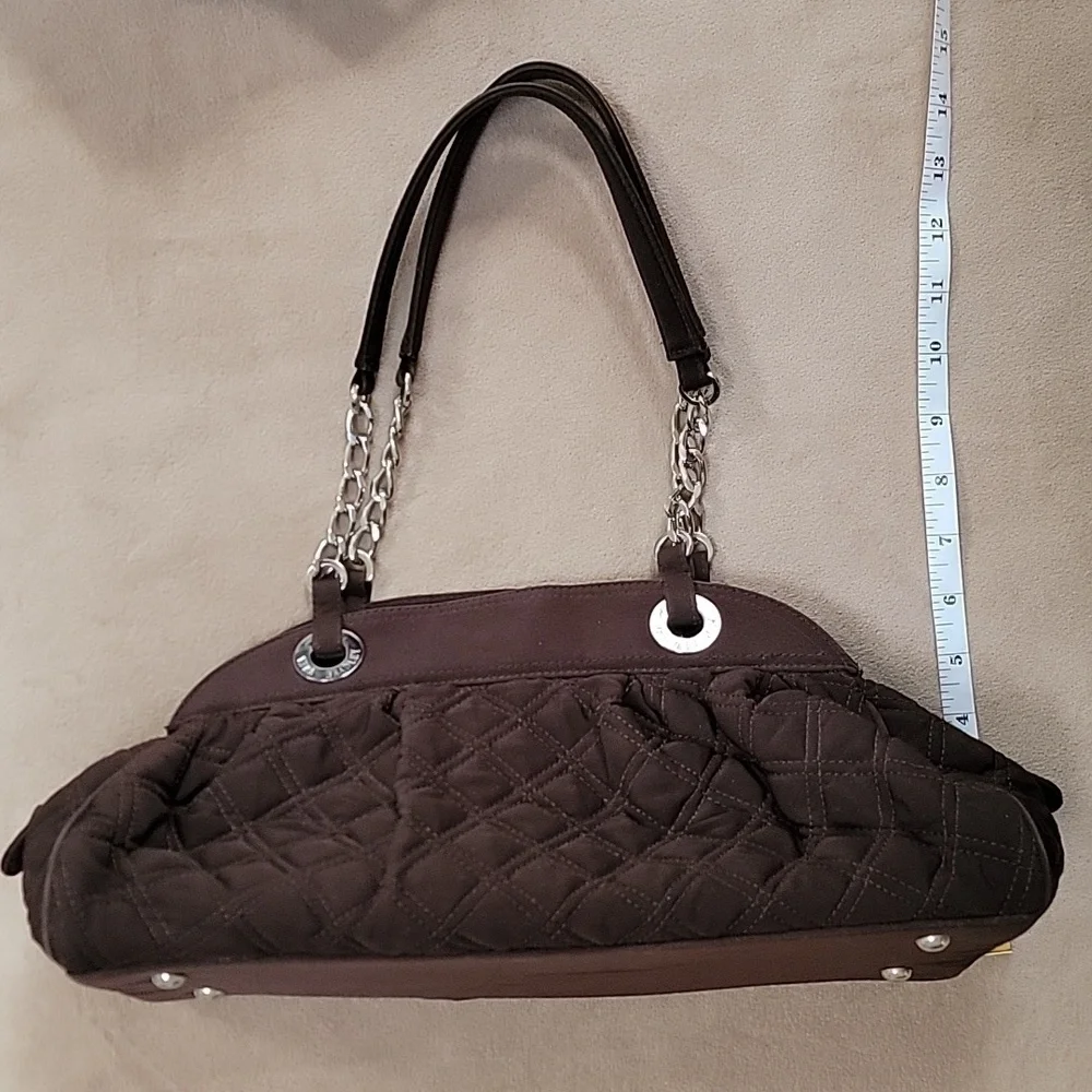 Vera Bradley Solid Brown Quilted Studded Doctor Stachel Shoulder Bag EUC